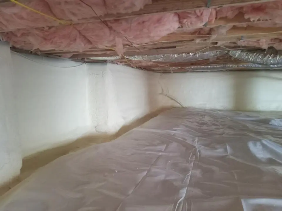 Crawl space encapsulation with closed-cell spray foam for Roof Leak Repair in Doraville